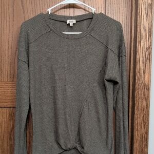 BKE Women's Olive Long Sleeve Top